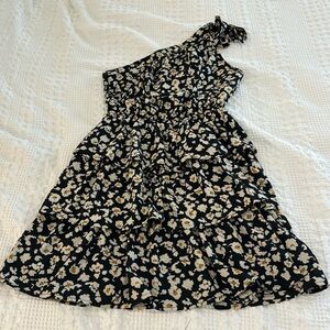 one shoulder ruffled dress